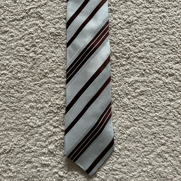 Ermenegildo Zegna Tie in Silver Blue/Chocolate - Picture 1 of 3